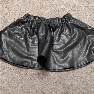 H&M Black Faux Leather Mini Skirt